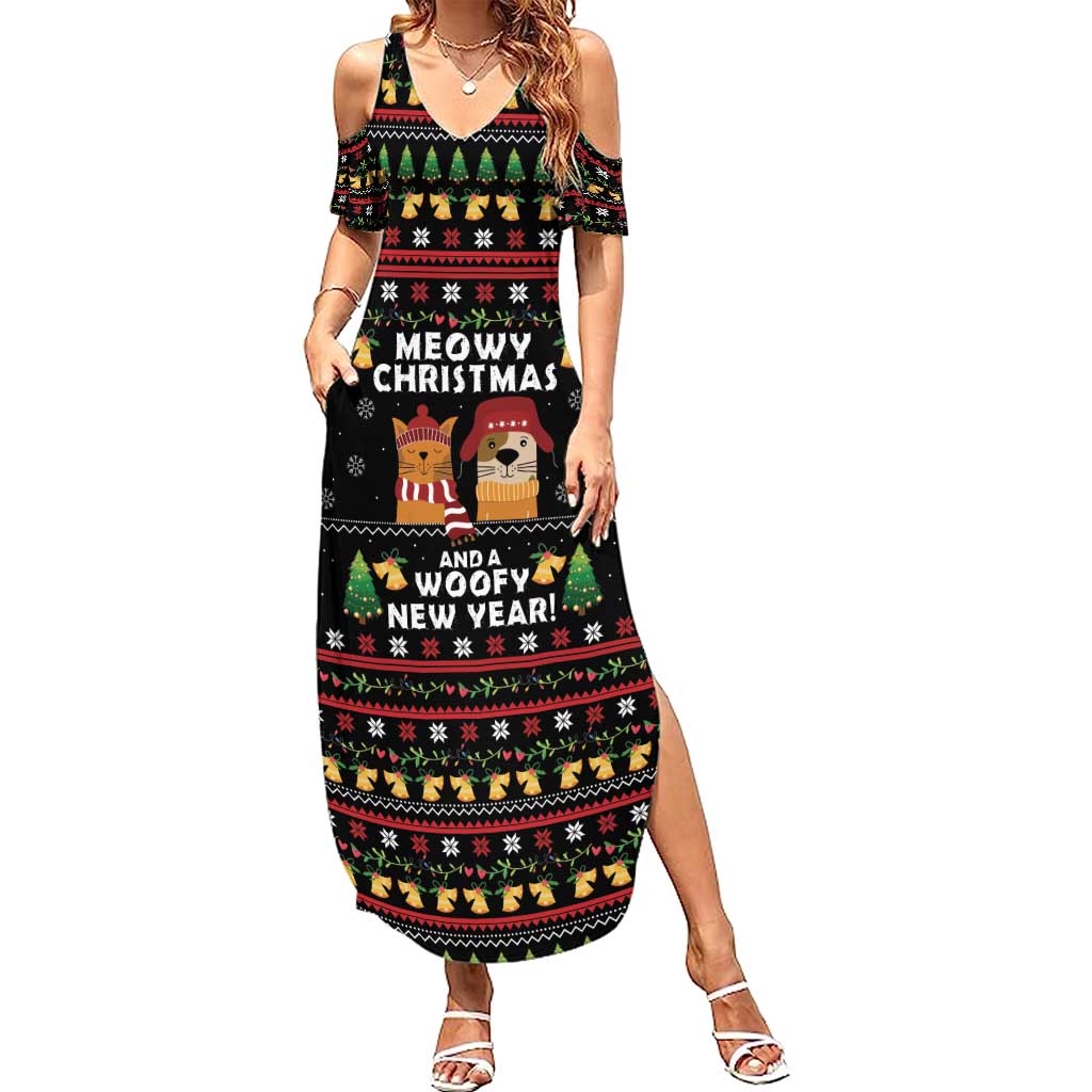 Meowy Christmas And Woofy New Year Summer Maxi Dress DT04 - Wonder Print Shop