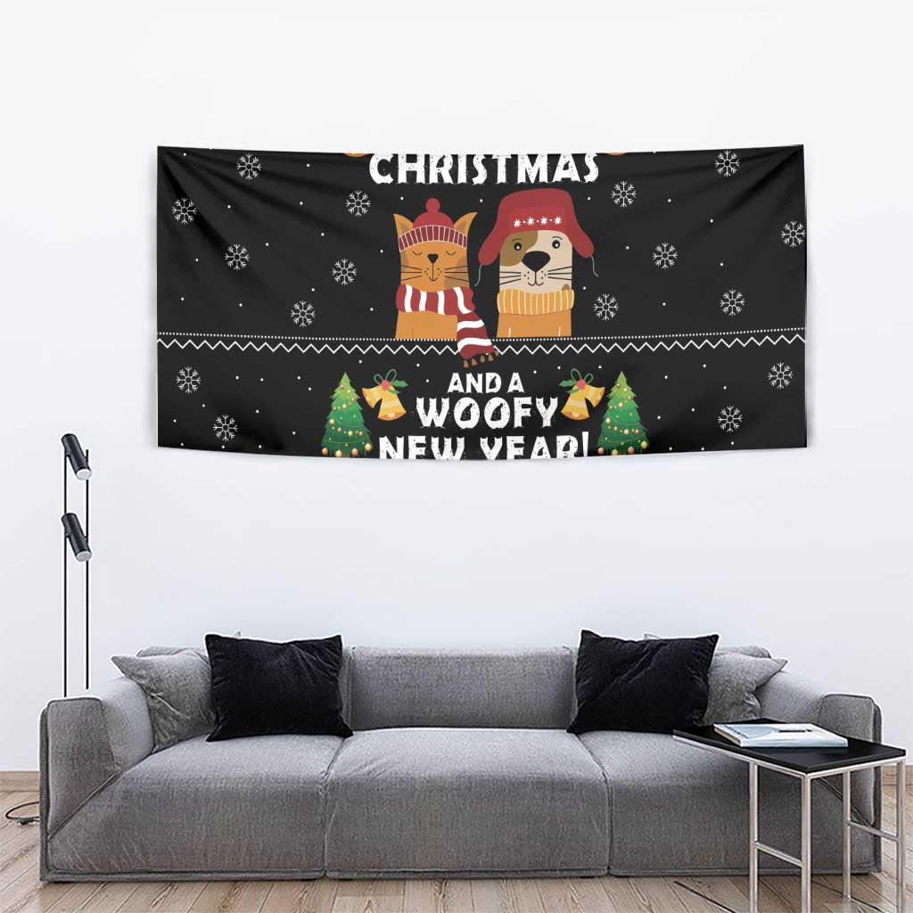 Meowy Christmas And Woofy New Year Tapestry DT04 - Wonder Print Shop