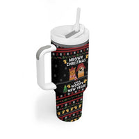 Meowy Christmas And Woofy New Year Tumbler With Handle DT04 - Wonder Print Shop