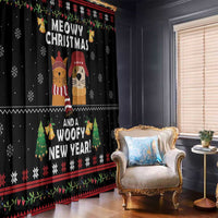 Meowy Christmas And Woofy New Year Window Curtain DT04 - Wonder Print Shop