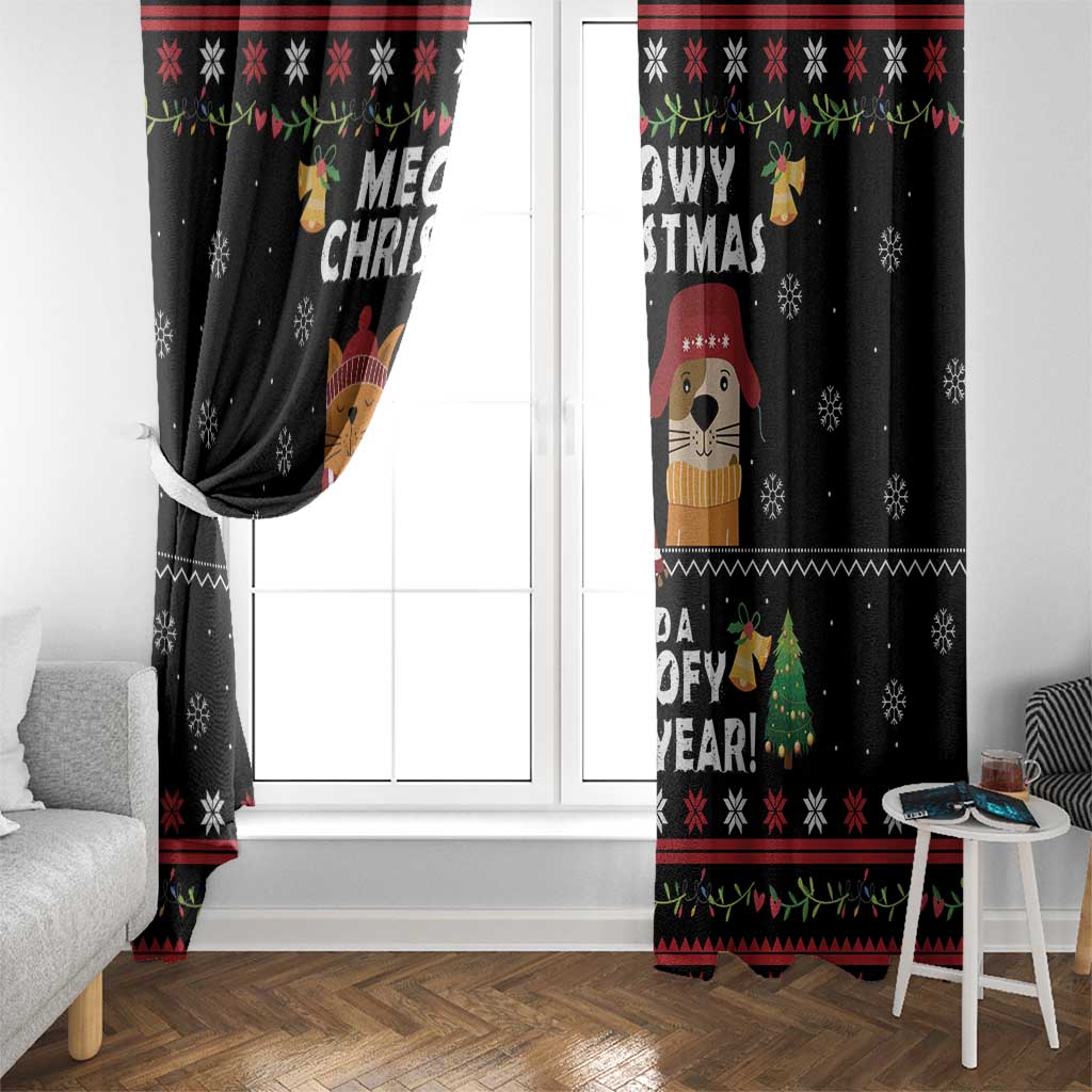 Meowy Christmas And Woofy New Year Window Curtain DT04 - Wonder Print Shop
