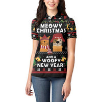 Meowy Christmas And Woofy New Year Women Polo Shirt DT04 - Wonder Print Shop