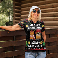 Meowy Christmas And Woofy New Year Women Polo Shirt DT04 - Wonder Print Shop