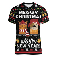 Meowy Christmas And Woofy New Year Women V-Neck T-Shirt DT04 - Wonder Print Shop
