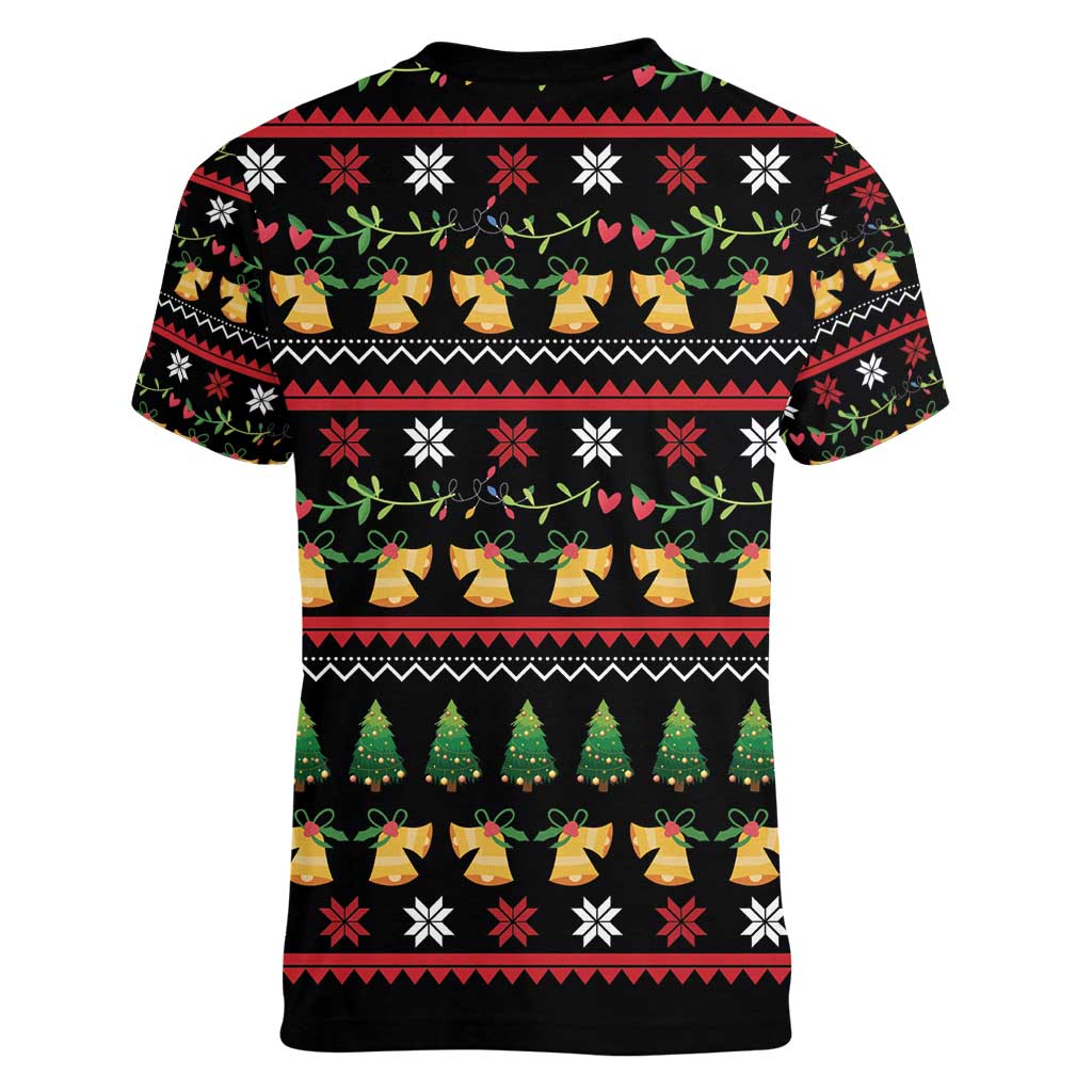 Meowy Christmas And Woofy New Year Women V-Neck T-Shirt DT04 - Wonder Print Shop