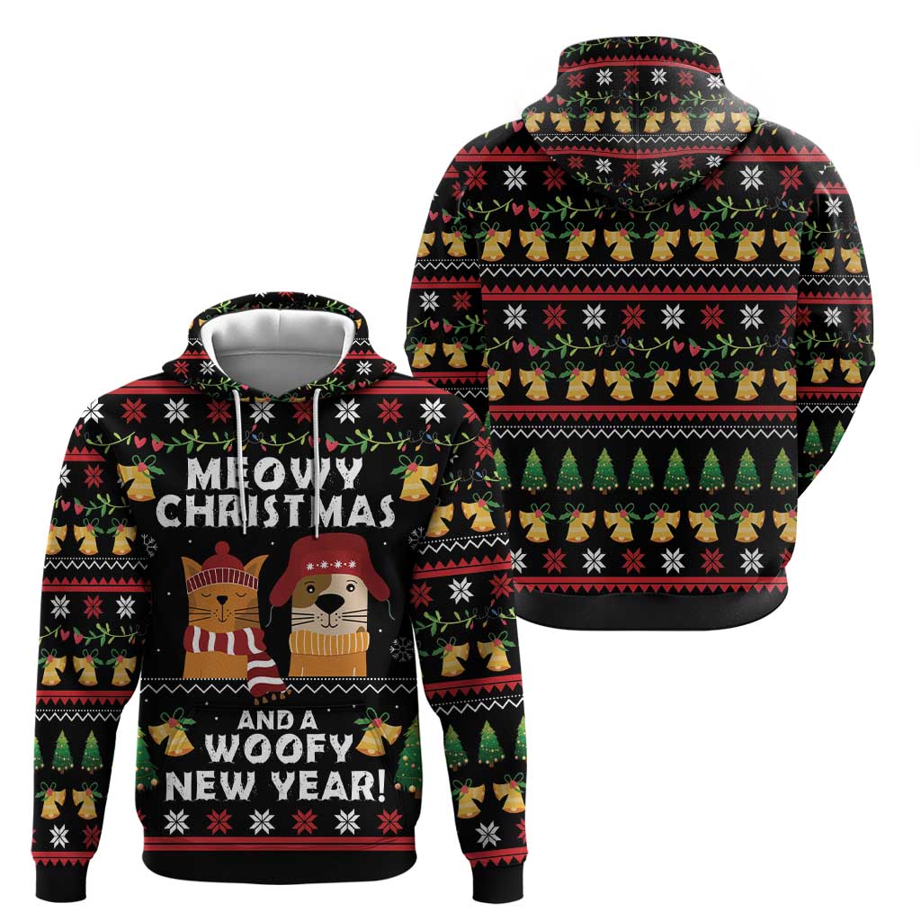 Meowy Christmas And Woofy New Year Zip Hoodie DT04 - Wonder Print Shop