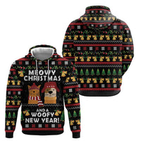 Meowy Christmas And Woofy New Year Zip Hoodie DT04 - Wonder Print Shop