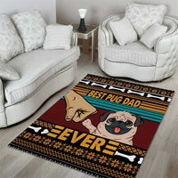 Best Pug Dad Ever Area Rug Pug Dog Christmas Awesome Dad DT04 - Wonder Print Shop