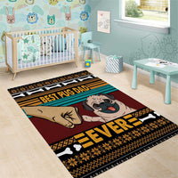 Best Pug Dad Ever Area Rug Pug Dog Christmas Awesome Dad DT04 - Wonder Print Shop