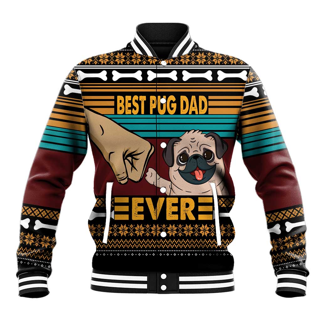 Best Pug Dad Ever Baseball Jacket Pug Dog Christmas Awesome Dad DT04 - Wonder Print Shop