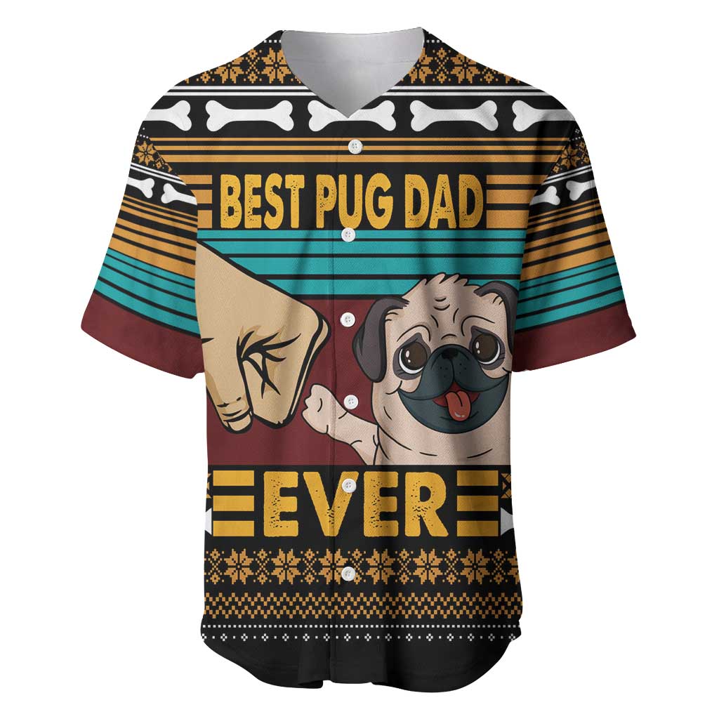 Best Pug Dad Ever Baseball Jersey Pug Dog Christmas Awesome Dad DT04 - Wonder Print Shop