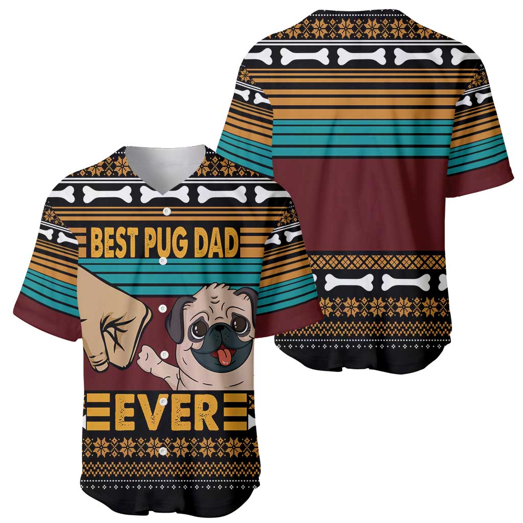 Best Pug Dad Ever Baseball Jersey Pug Dog Christmas Awesome Dad DT04 - Wonder Print Shop