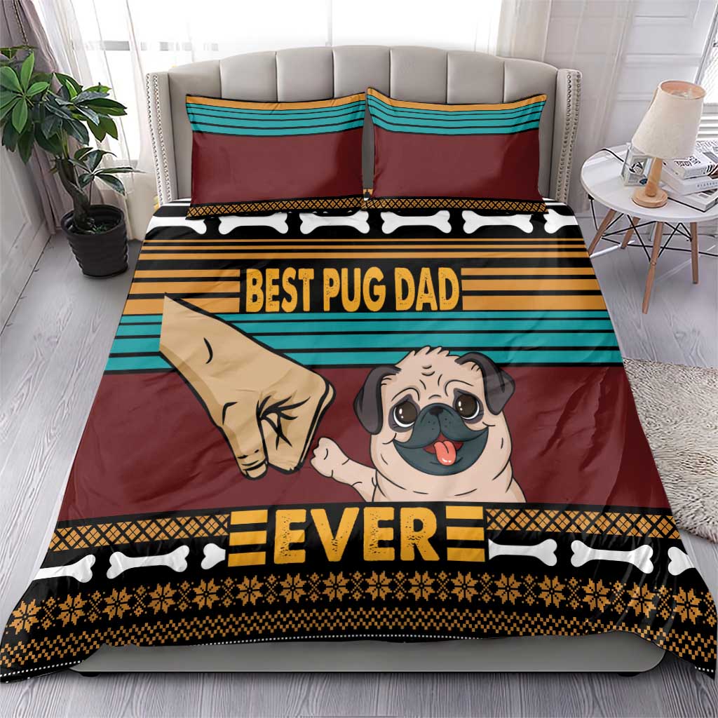 Best Pug Dad Ever Bedding Set Pug Dog Christmas Awesome Dad DT04 - Wonder Print Shop