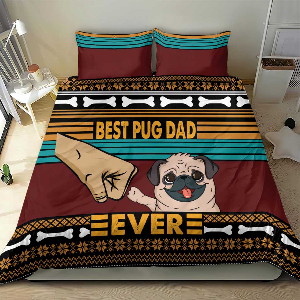Best Pug Dad Ever Bedding Set Pug Dog Christmas Awesome Dad DT04 - Wonder Print Shop