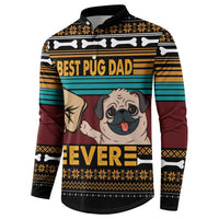 Best Pug Dad Ever Button Sweatshirt Pug Dog Christmas Awesome Dad DT04 - Wonder Print Shop
