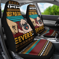 Best Pug Dad Ever Car Seat Cover Pug Dog Christmas Awesome Dad DT04 - Wonder Print Shop