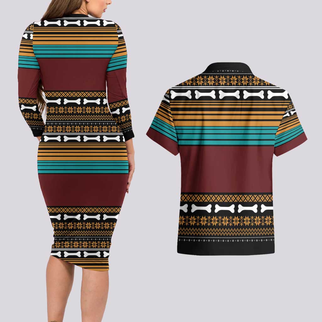 Best Pug Dad Ever Couples Matching Long Sleeve Bodycon Dress and Hawaiian Shirt Pug Dog Christmas Awesome Dad DT04 - Wonder Print Shop