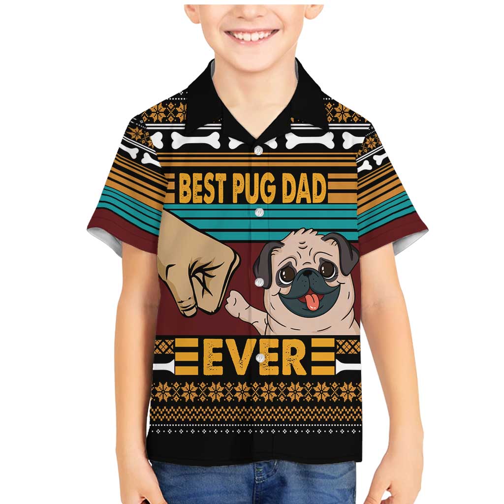 Best Pug Dad Ever Family Matching Mermaid Dress and Hawaiian Shirt Pug Dog Christmas Awesome Dad DT04 - Wonder Print Shop