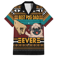 Best Pug Dad Ever Family Matching Off The Shoulder Long Sleeve Dress and Hawaiian Shirt Pug Dog Christmas Awesome Dad DT04 - Wonder Print Shop