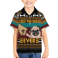 Best Pug Dad Ever Family Matching Short Sleeve Bodycon Dress and Hawaiian Shirt Pug Dog Christmas Awesome Dad DT04 - Wonder Print Shop