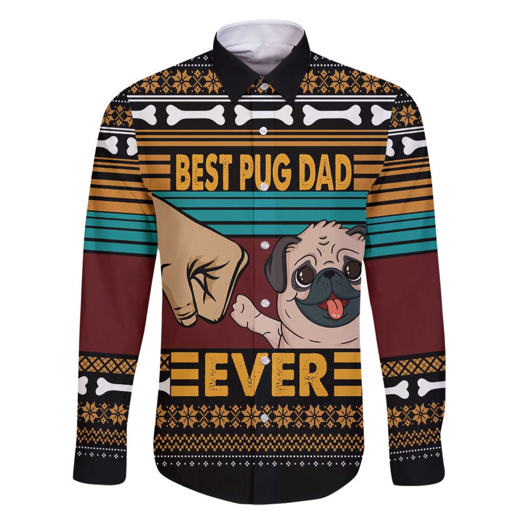 Best Pug Dad Ever Family Matching Tank Maxi Dress and Hawaiian Shirt Pug Dog Christmas Awesome Dad DT04 - Wonder Print Shop