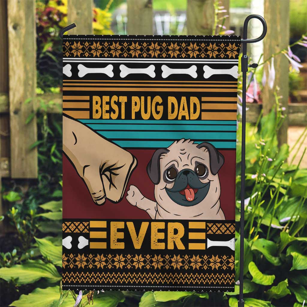 Best Pug Dad Ever Garden Flag Pug Dog Christmas Awesome Dad DT04 - Wonder Print Shop