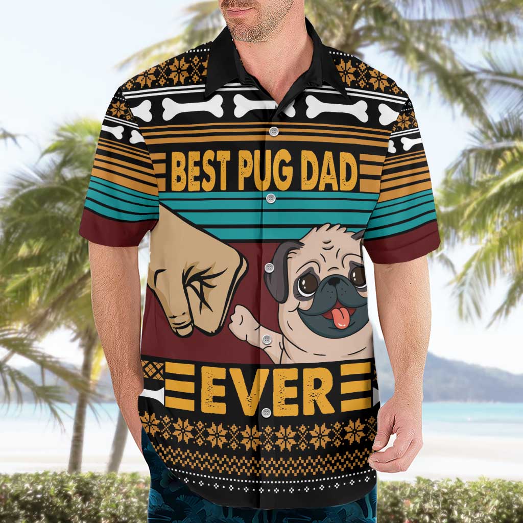 Best Pug Dad Ever Hawaiian Shirt Pug Dog Christmas Awesome Dad DT04 - Wonder Print Shop