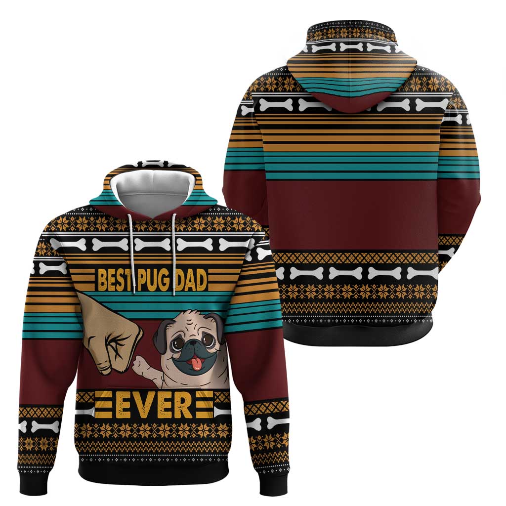Best Pug Dad Ever Hoodie Pug Dog Christmas Awesome Dad DT04 - Wonder Print Shop