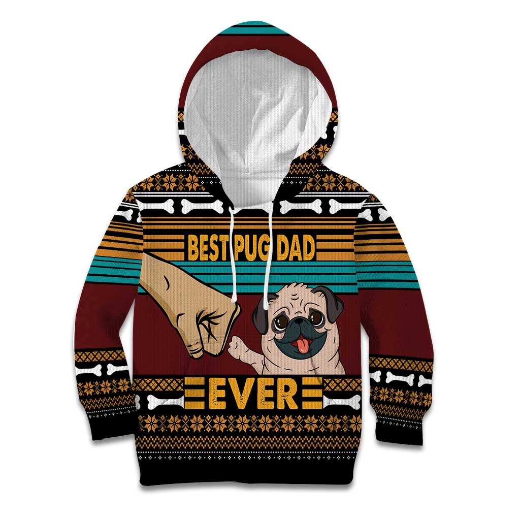 Best Pug Dad Ever Kid Hoodie Pug Dog Christmas Awesome Dad DT04 - Wonder Print Shop