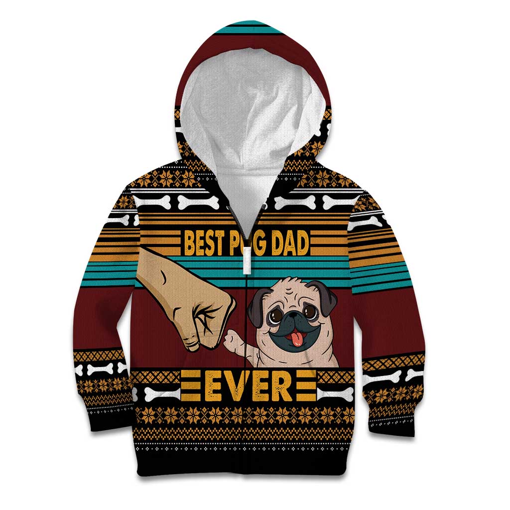 Best Pug Dad Ever Kid Hoodie Pug Dog Christmas Awesome Dad DT04 - Wonder Print Shop
