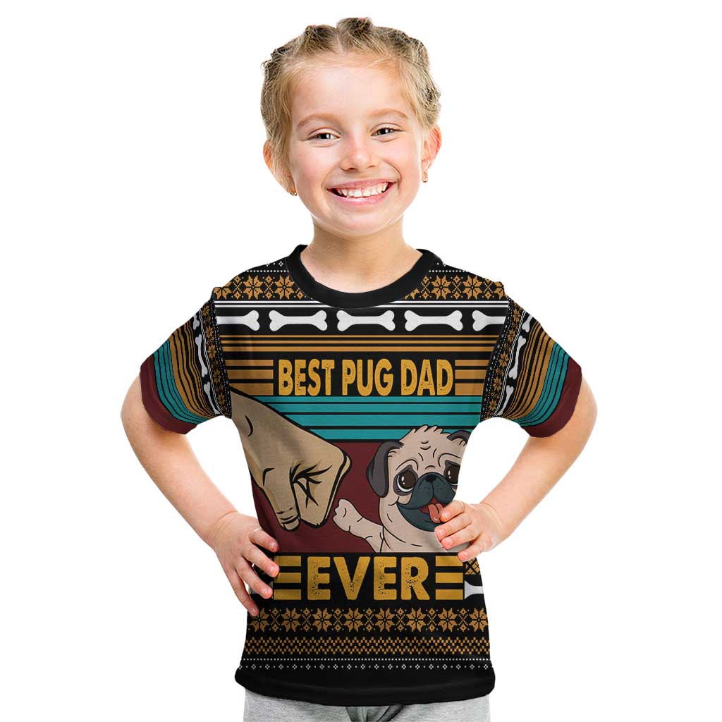 Best Pug Dad Ever Kid T Shirt Pug Dog Christmas Awesome Dad DT04 - Wonder Print Shop