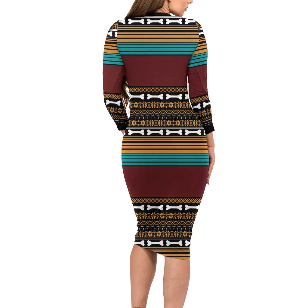 Best Pug Dad Ever Long Sleeve Bodycon Dress Pug Dog Christmas Awesome Dad DT04 - Wonder Print Shop