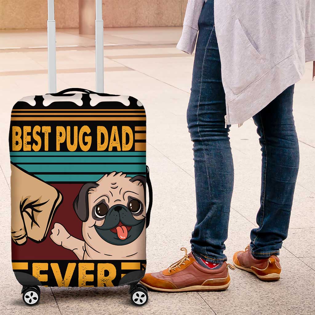 Best Pug Dad Ever Luggage Cover Pug Dog Christmas Awesome Dad DT04 - Wonder Print Shop