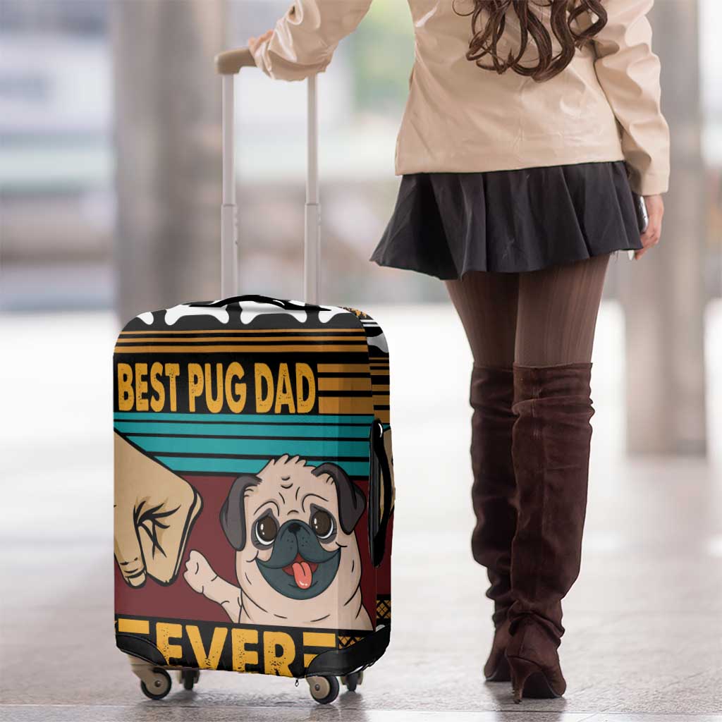 Best Pug Dad Ever Luggage Cover Pug Dog Christmas Awesome Dad DT04 - Wonder Print Shop