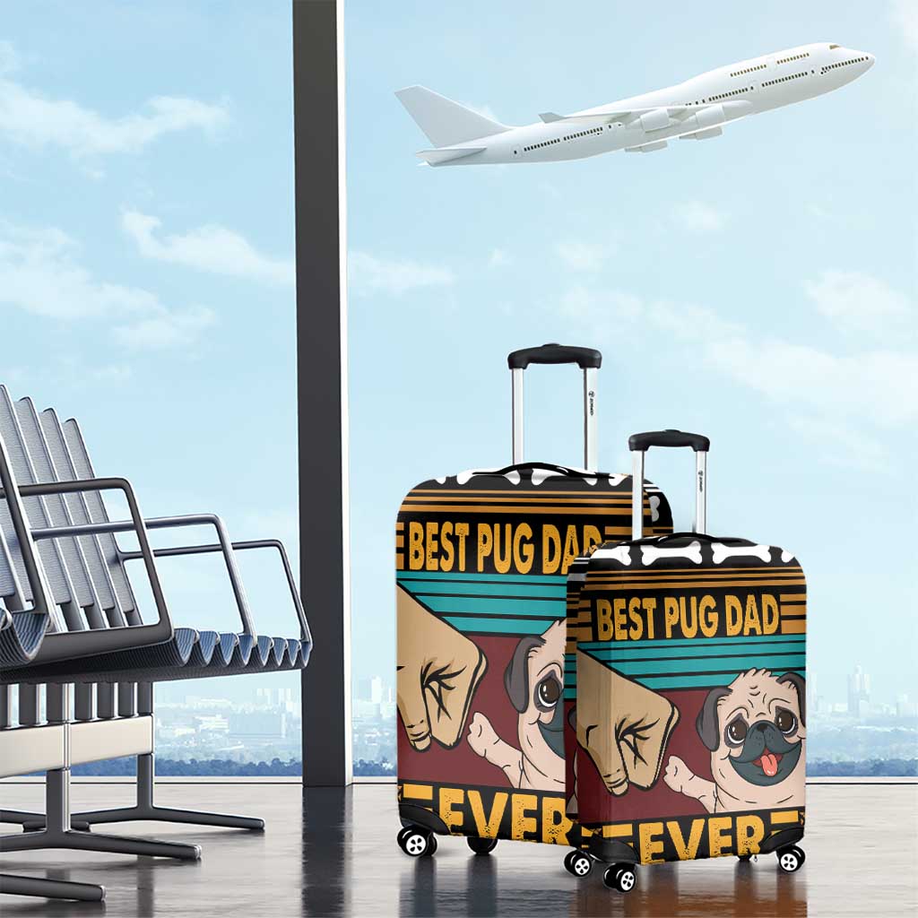 Best Pug Dad Ever Luggage Cover Pug Dog Christmas Awesome Dad DT04 - Wonder Print Shop