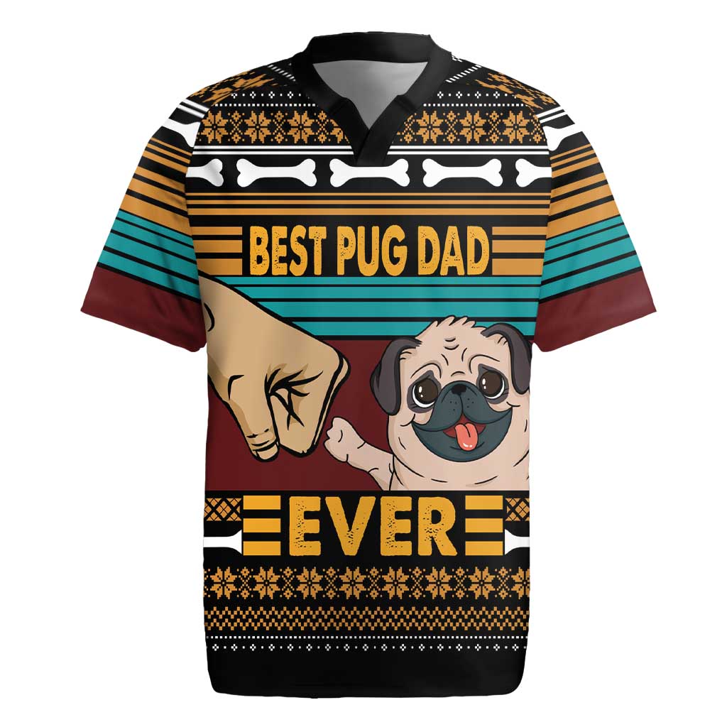 Best Pug Dad Ever Rugby Jersey Pug Dog Christmas Awesome Dad DT04 - Wonder Print Shop