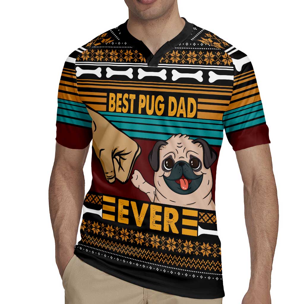 Best Pug Dad Ever Rugby Jersey Pug Dog Christmas Awesome Dad DT04 - Wonder Print Shop