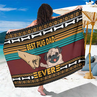 Best Pug Dad Ever Sarong Pug Dog Christmas Awesome Dad DT04 - Wonder Print Shop