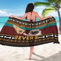 Best Pug Dad Ever Sarong Pug Dog Christmas Awesome Dad DT04 - Wonder Print Shop