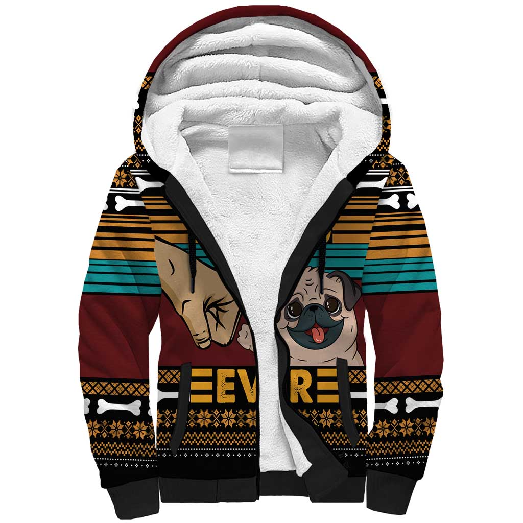 Best Pug Dad Ever Sherpa Hoodie Pug Dog Christmas Awesome Dad DT04 - Wonder Print Shop