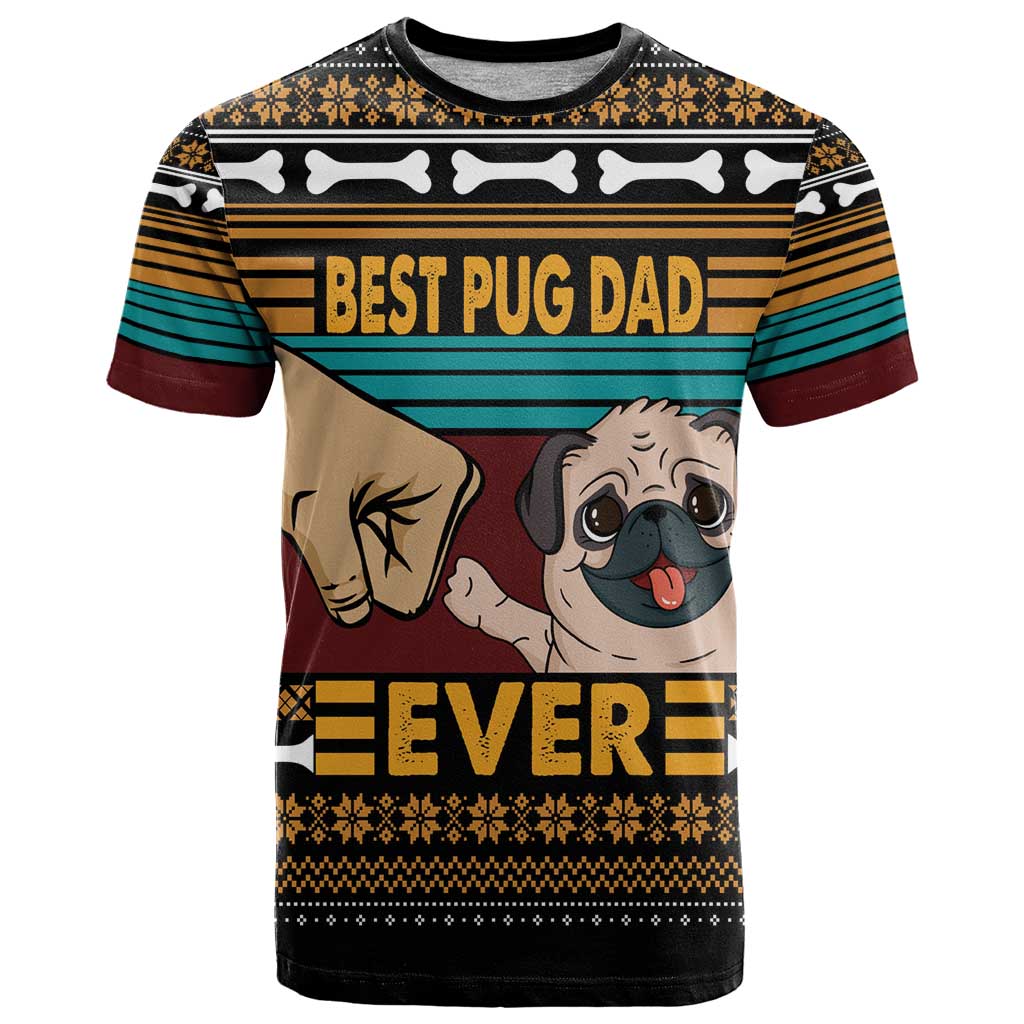 Best Pug Dad Ever T Shirt Pug Dog Christmas Awesome Dad DT04 - Wonder Print Shop