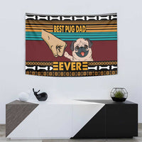 Best Pug Dad Ever Tapestry Pug Dog Christmas Awesome Dad DT04 - Wonder Print Shop