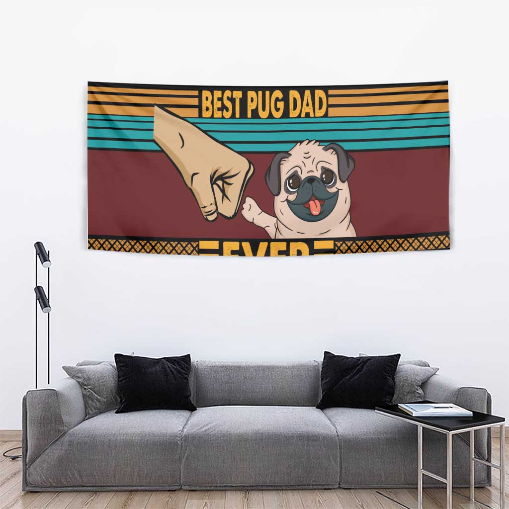 Best Pug Dad Ever Tapestry Pug Dog Christmas Awesome Dad DT04 - Wonder Print Shop