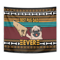 Best Pug Dad Ever Tapestry Pug Dog Christmas Awesome Dad DT04 - Wonder Print Shop