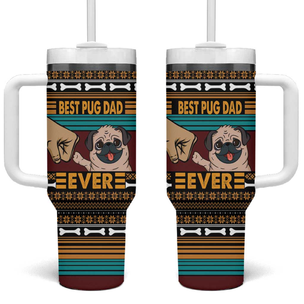 Best Pug Dad Ever Tumbler With Handle Pug Dog Christmas Awesome Dad DT04 - Wonder Print Shop