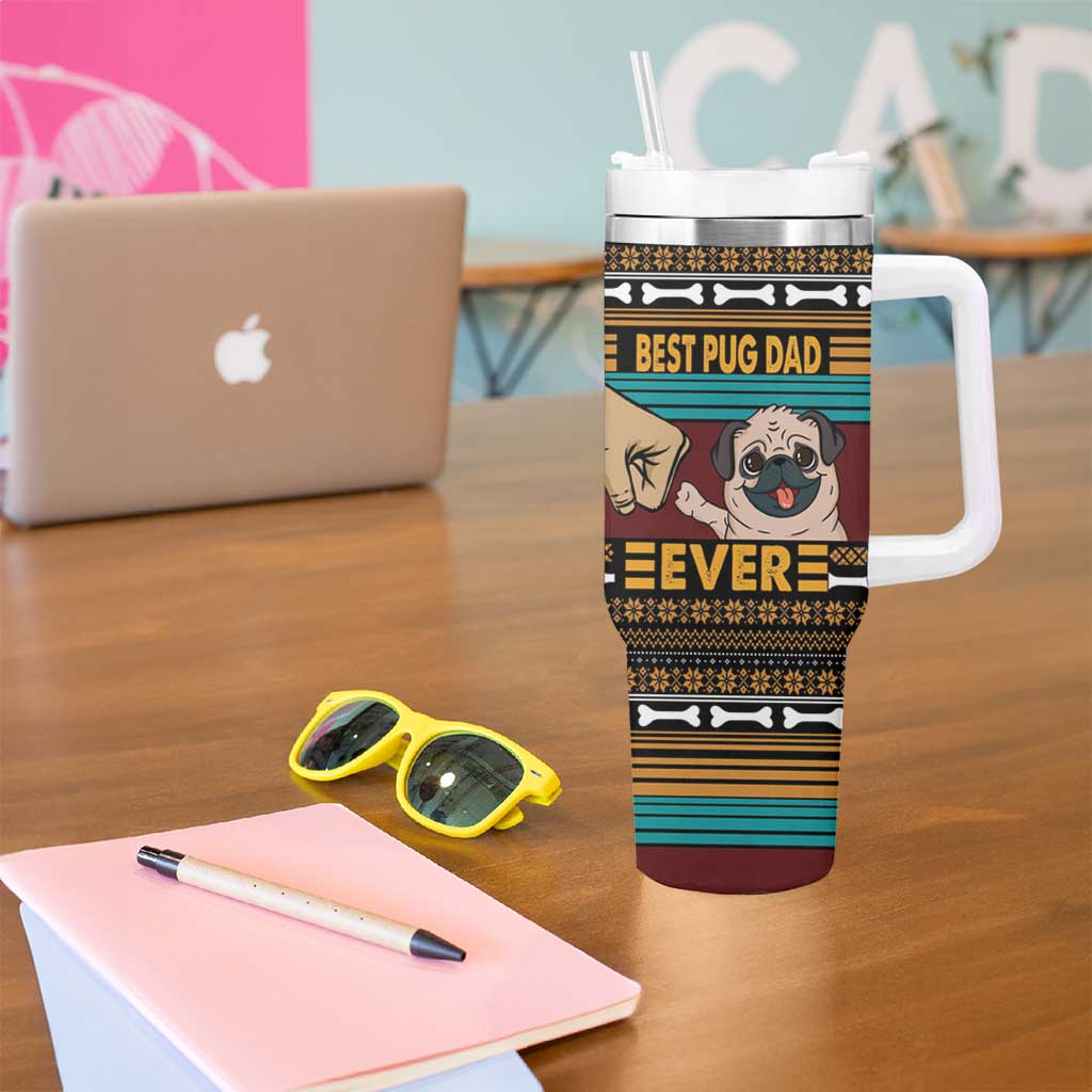 Best Pug Dad Ever Tumbler With Handle Pug Dog Christmas Awesome Dad DT04 - Wonder Print Shop