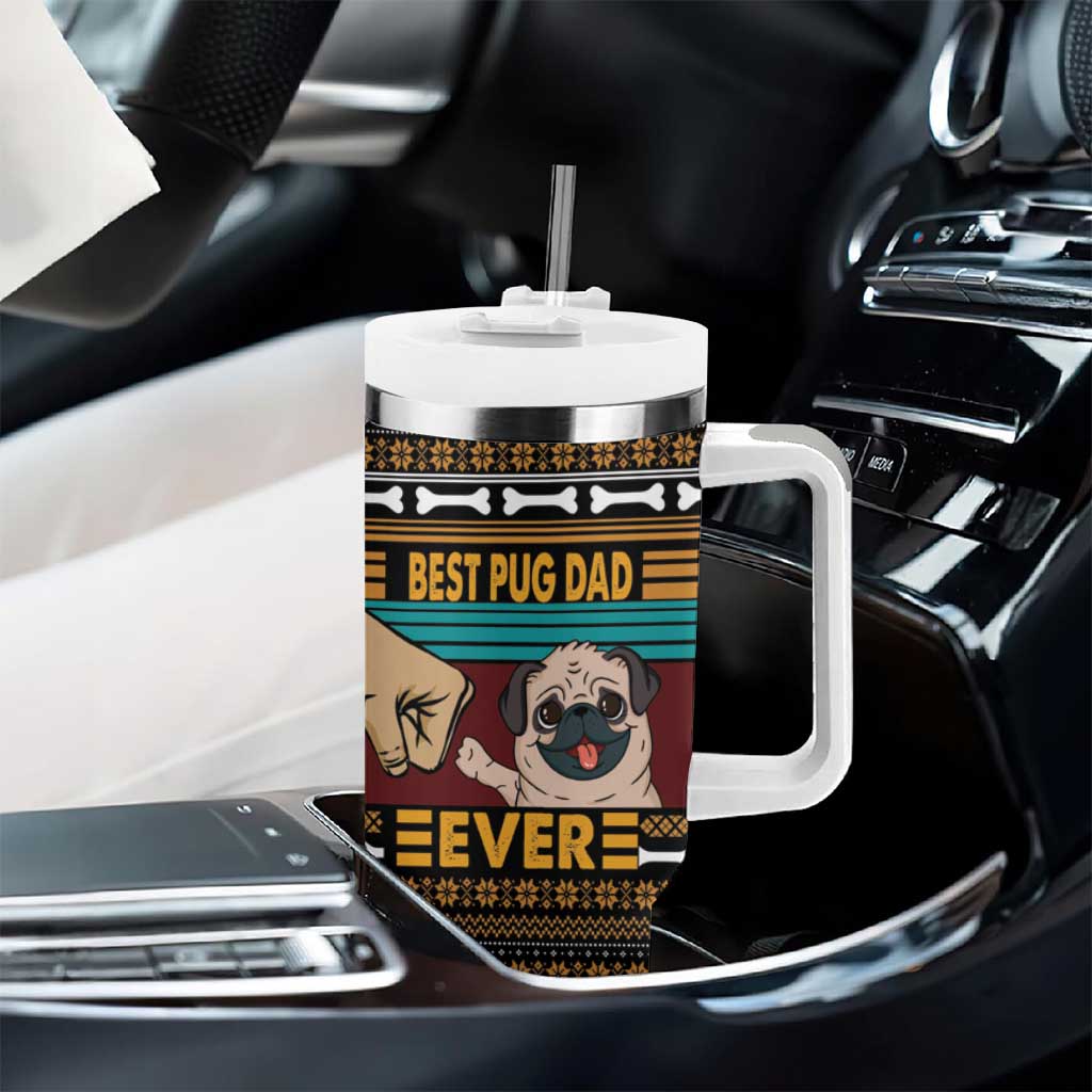 Best Pug Dad Ever Tumbler With Handle Pug Dog Christmas Awesome Dad DT04 - Wonder Print Shop