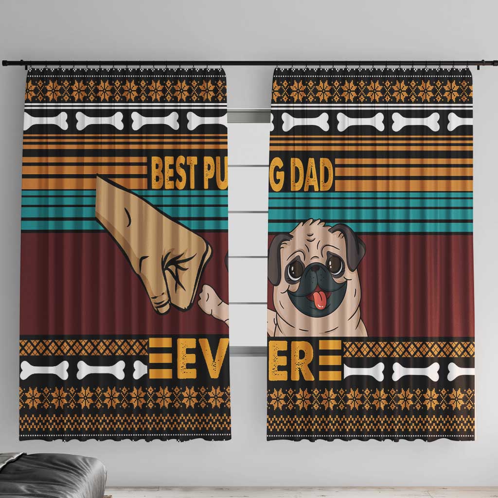 Best Pug Dad Ever Window Curtain Pug Dog Christmas Awesome Dad DT04 - Wonder Print Shop