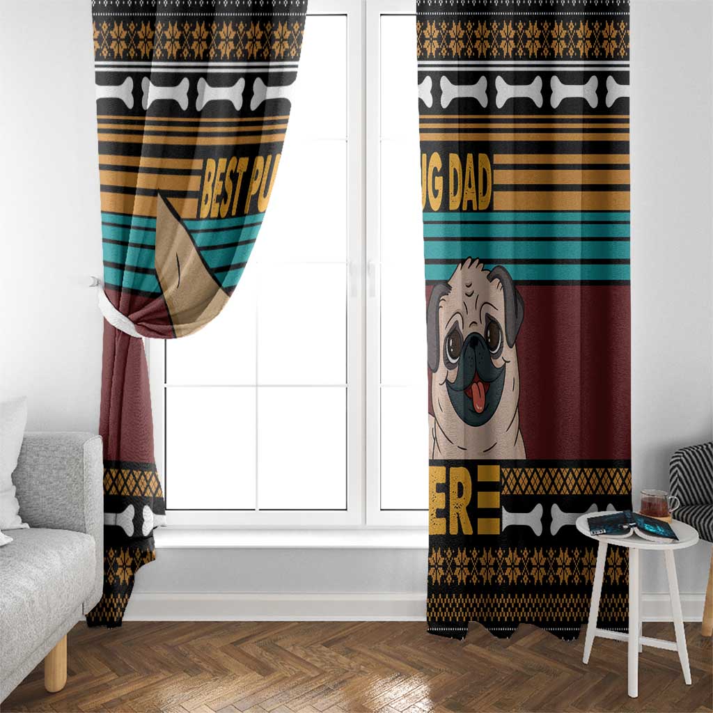 Best Pug Dad Ever Window Curtain Pug Dog Christmas Awesome Dad DT04 - Wonder Print Shop