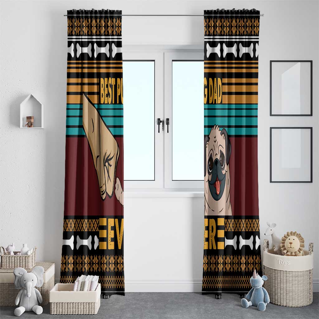 Best Pug Dad Ever Window Curtain Pug Dog Christmas Awesome Dad DT04 - Wonder Print Shop